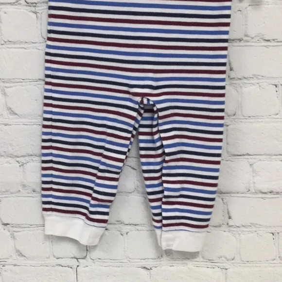 Janie & Jack 12-18M Striped Button Long Sleeve Romper - Picture 2 of 8
